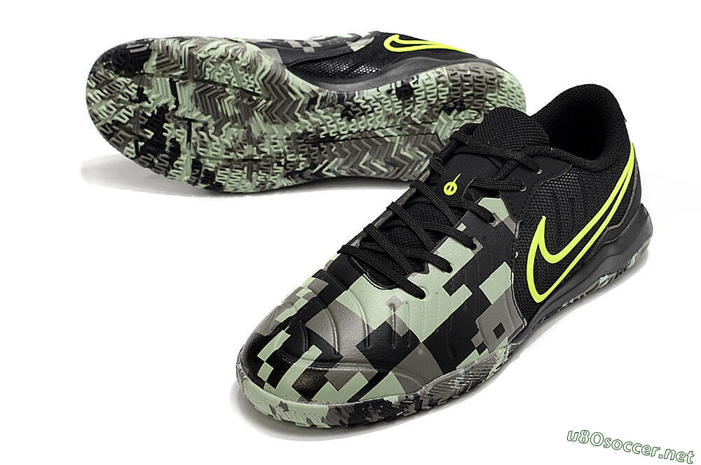 Men's Nike Tiempo Legend 10 Academy IC Football Shoes - Camo/Black/Yellow 3