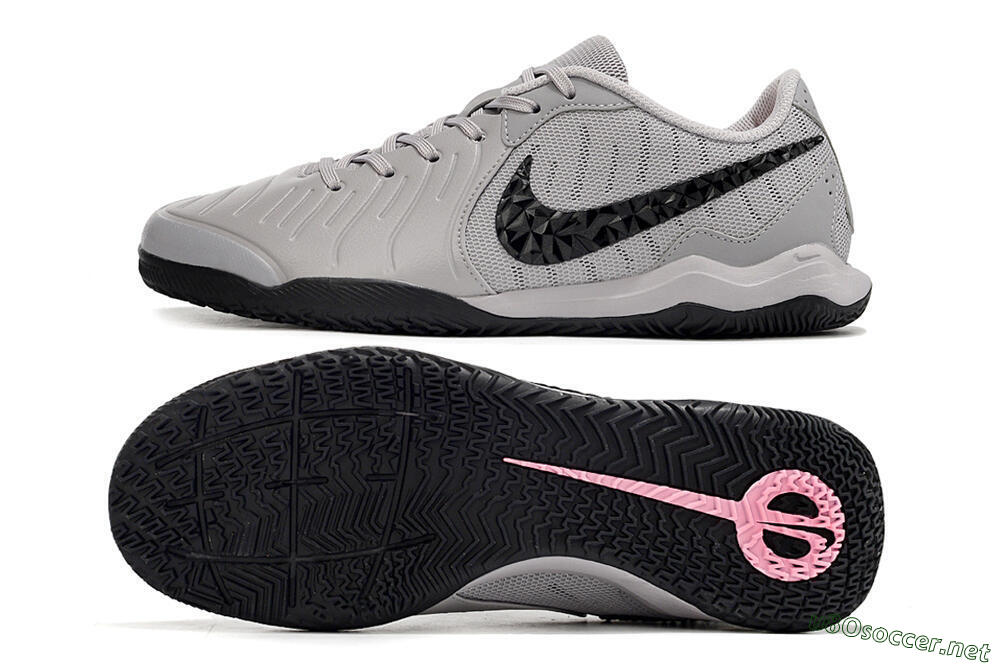 Men's Nike Tiempo Legend 10 Academy IC Football Shoes - Grey/Black/Pink 1