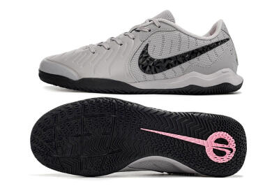 Men's Nike Tiempo Legend 10 Academy IC Football Shoes - Grey/Black/Pink