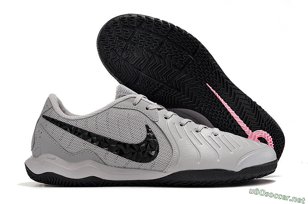 Men's Nike Tiempo Legend 10 Academy IC Football Shoes - Grey/Black/Pink 2