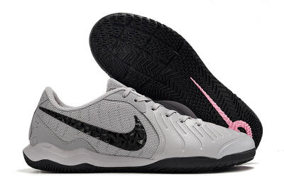 Men's Nike Tiempo Legend 10 Academy IC Football Shoes - Grey/Black/Pink
