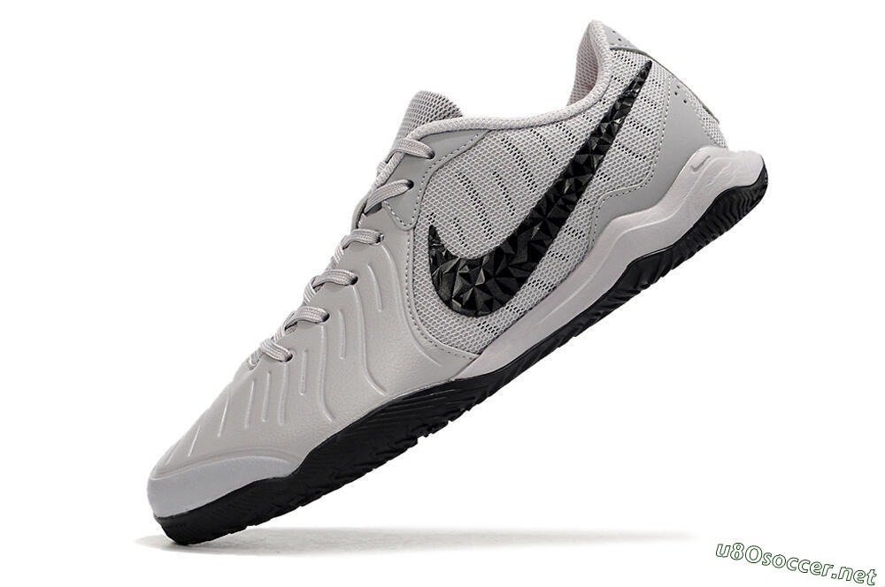 Men's Nike Tiempo Legend 10 Academy IC Football Shoes - Grey/Black/Pink 5