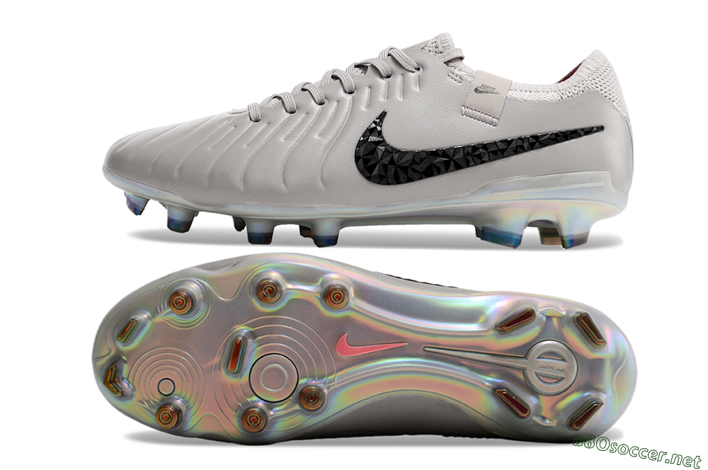 Men's Nike Tiempo Legend 10 Elite FG Football Boots - Grey/Black/Gold 1