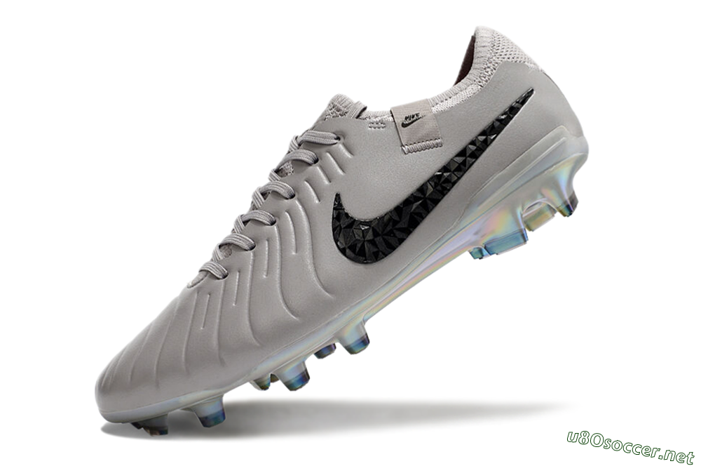 Men's Nike Tiempo Legend 10 Elite FG Football Boots - Grey/Black/Gold 5