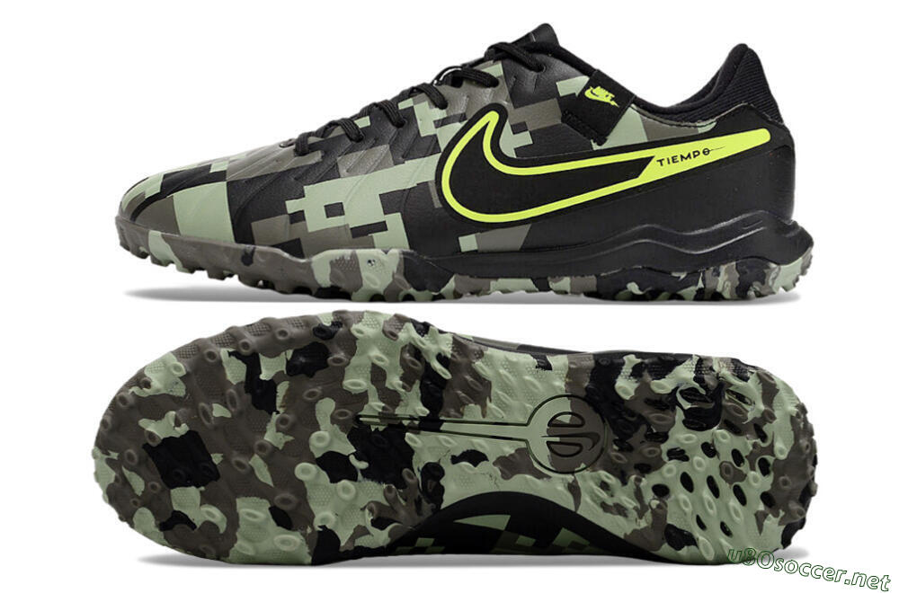 Men's Nike Tiempo Legend 10 Academy TF Football Shoes - Camo/Yellow 1