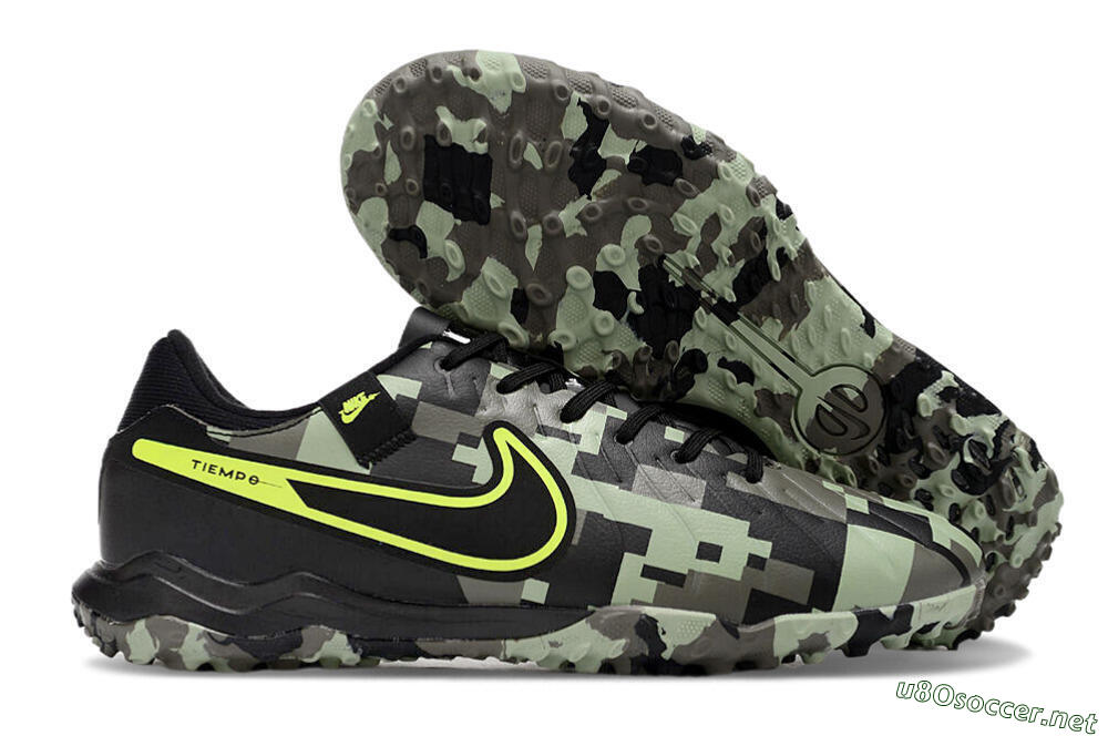 Men's Nike Tiempo Legend 10 Academy TF Football Shoes - Camo/Yellow 2