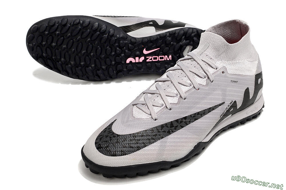 Men's Nike Air Zoom Mercurial Superfly 9 Elite TF Football Shoes - Grey/Black/Pink 3