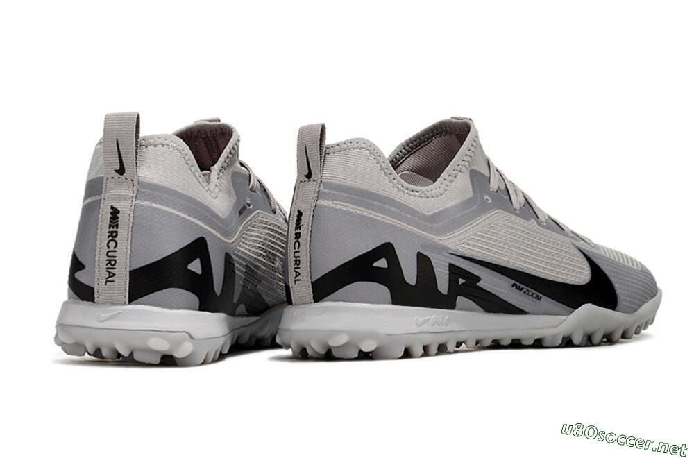 Men's Nike Air Zoom Mercurial Vapor 15 Pro TF Football Shoes - Grey/Black 6