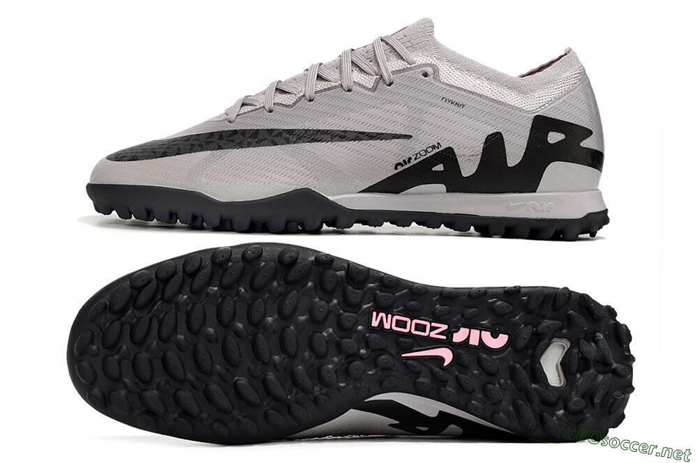 Men's Nike Air Zoom Mercurial Vapor 15 Elite TF Football Shoes - Grey/Black/Pink 1