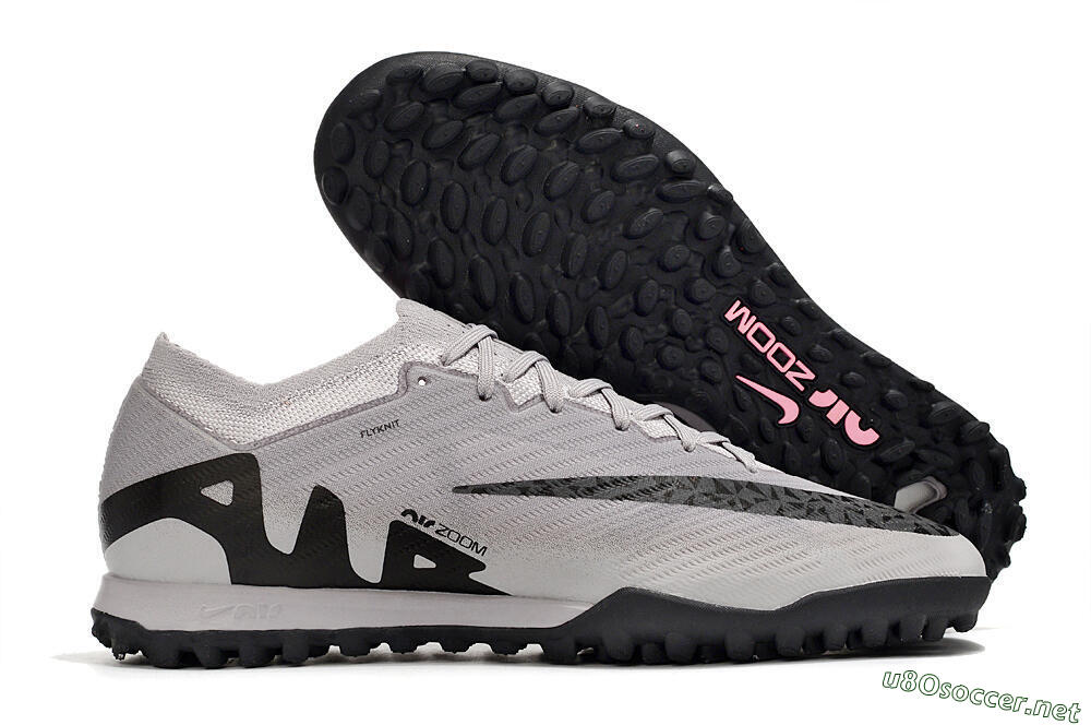 Men's Nike Air Zoom Mercurial Vapor 15 Elite TF Football Shoes - Grey/Black/Pink 2