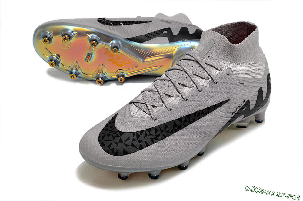 Men's Nike Air Zoom Mercurial Superfly 9 Elite AG Football Boots - Grey/Black/Gold 3