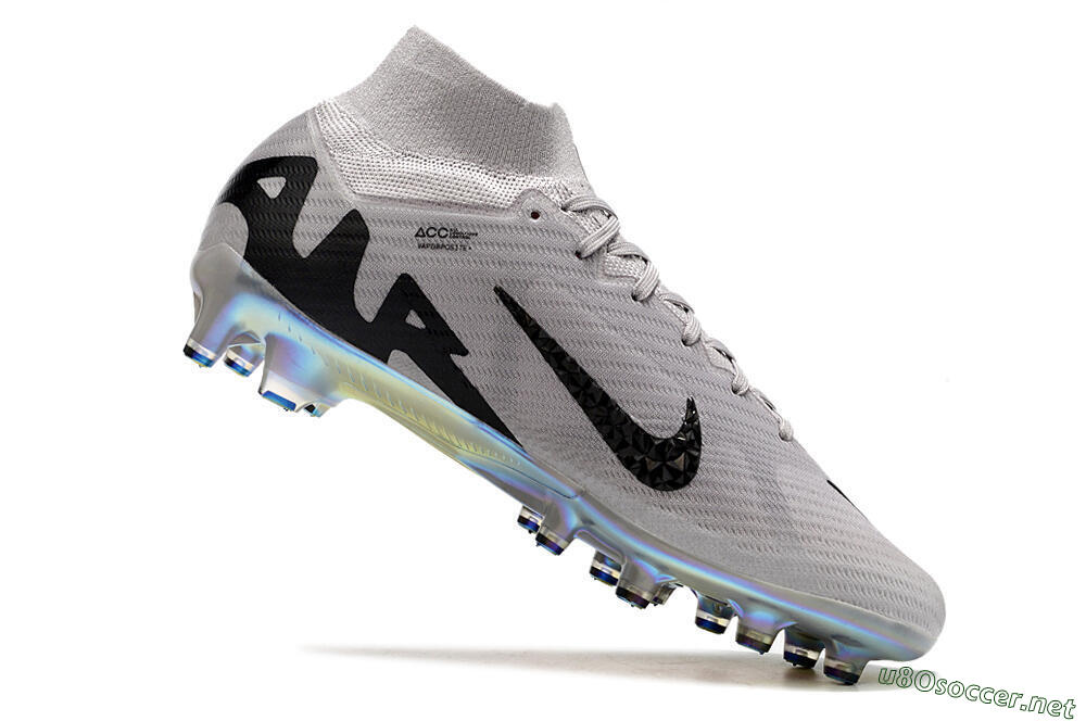 Men's Nike Air Zoom Mercurial Superfly 9 Elite AG Football Boots - Grey/Black/Gold 4