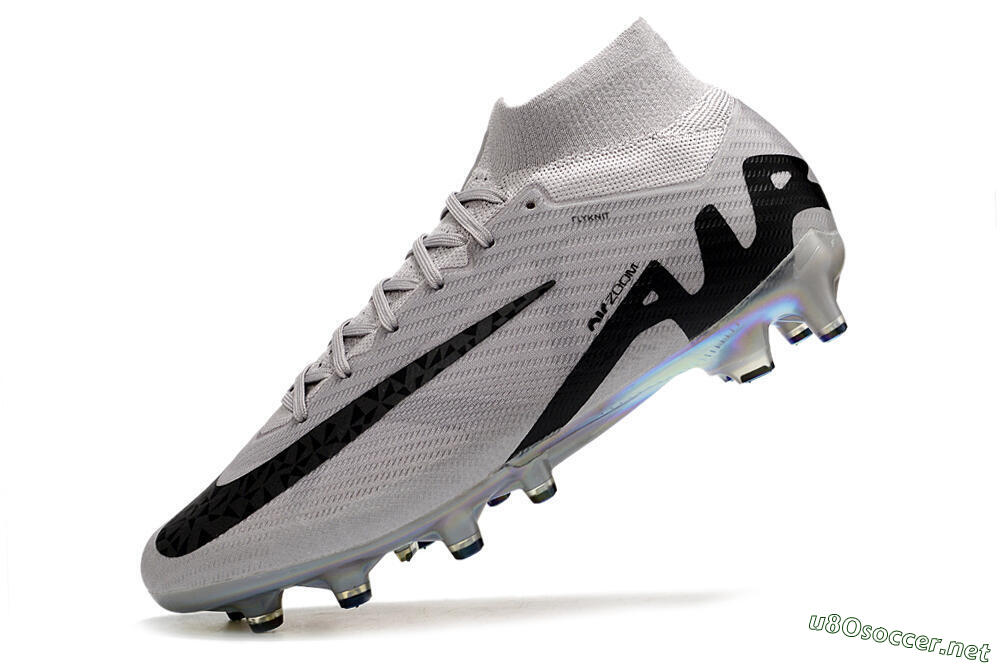 Men's Nike Air Zoom Mercurial Superfly 9 Elite AG Football Boots - Grey/Black/Gold 5