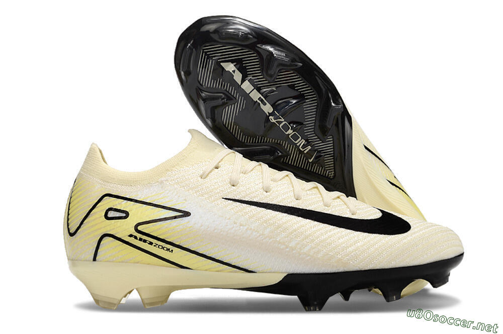 Men's Nike Air Zoom Mercurial Vapor 16 Elite FG Football Boots - Beige/Black/Yellow 2