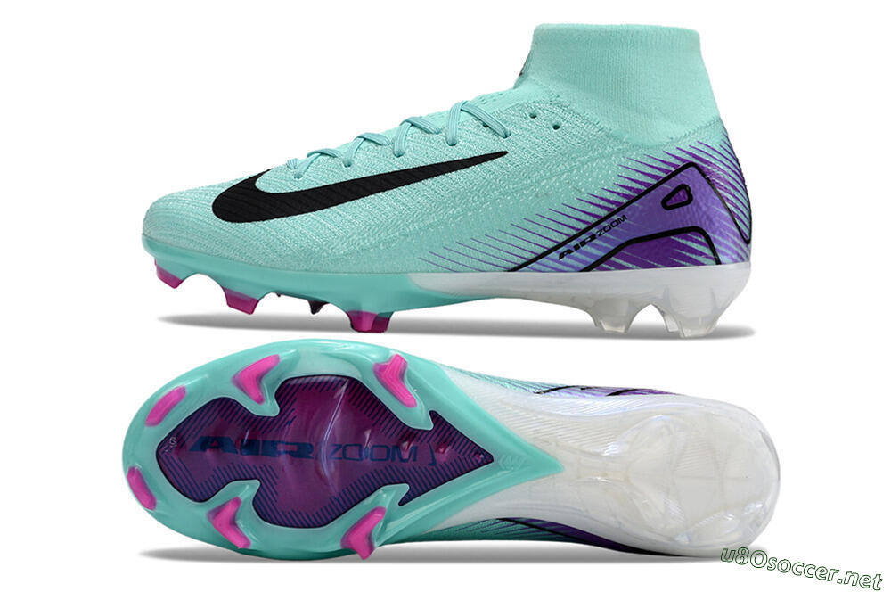 Men's Nike Air Zoom Mercurial Superfly 10 Elite FG Football Boots - Jade/Black/Purple 1