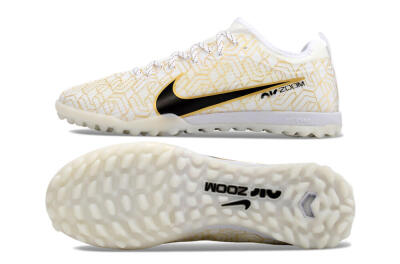 Men's Nike Air Zoom Mercurial Vapor 15 Pro TF Football Shoes - White/Gold/Black