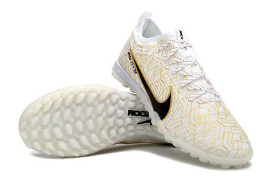Men's Nike Air Zoom Mercurial Vapor 15 Pro TF Football Shoes - White/Gold/Black