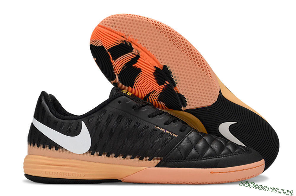 Unisex Nike Lunar Gato 2 IC Football Shoes - Black/White/Yellow 2