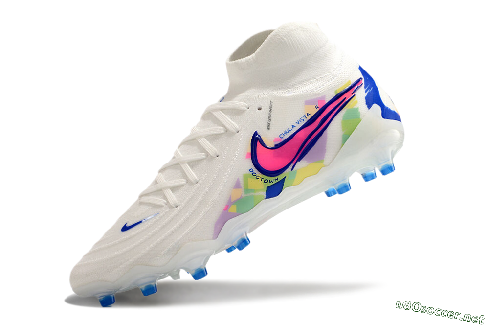 Men's Nike Phantom Luna Elite AG Football Boots - White/Blue/Pink/Yellow 5