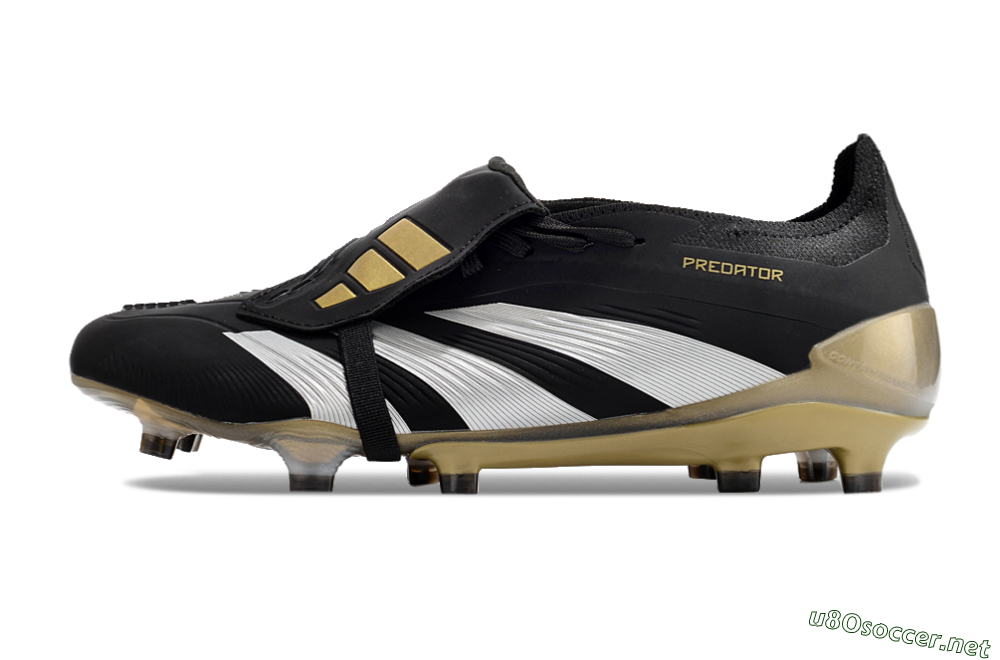 Men's Adidas Predator Elite Foldover Tongue FG Football Boots - Black/White/Gold 0