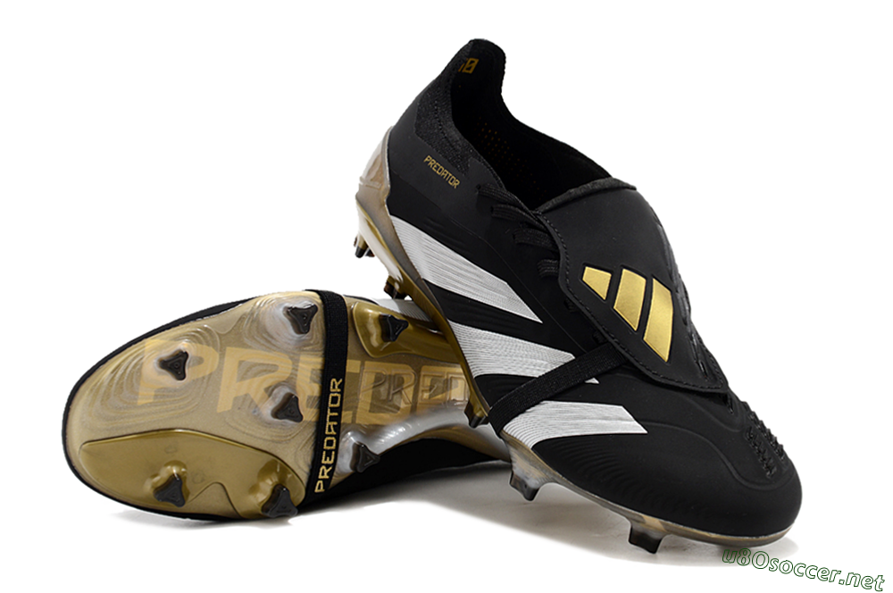Men's Adidas Predator Elite Foldover Tongue FG Football Boots - Black/White/Gold 3