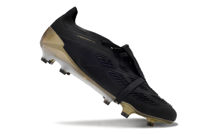 Men's Adidas Predator Elite Foldover Tongue FG Football Boots - Black/White/Gold