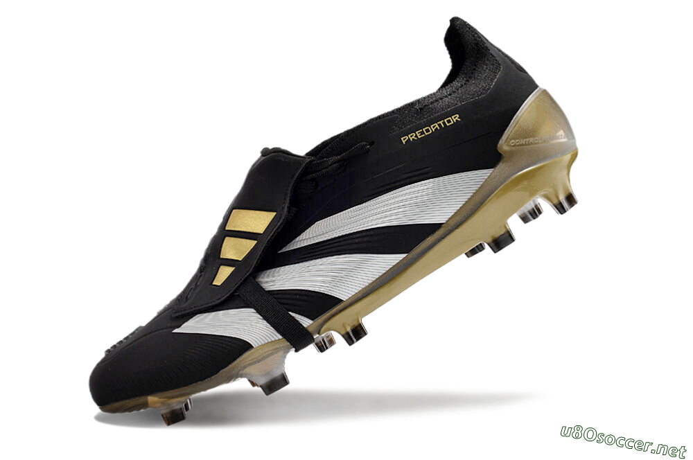Men's Adidas Predator Elite Foldover Tongue FG Football Boots - Black/White/Gold 5