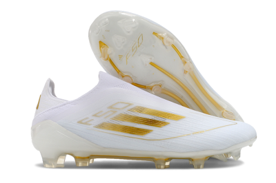 Men's Adidas F50+ Adizero FG Football Boots - White/Gold