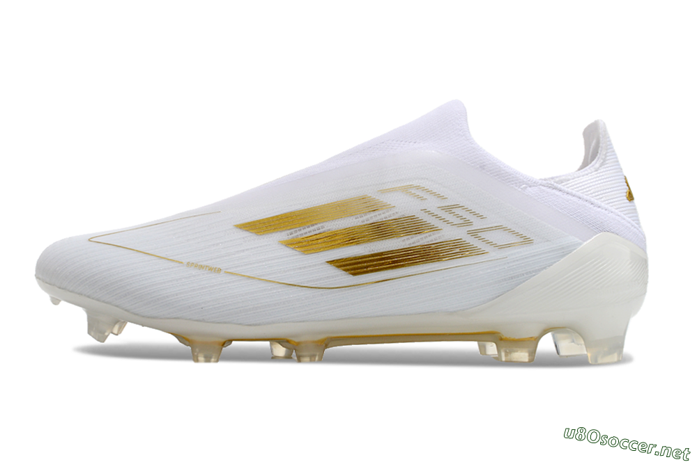 Men's Adidas F50+ Adizero FG Football Boots - White/Gold 0