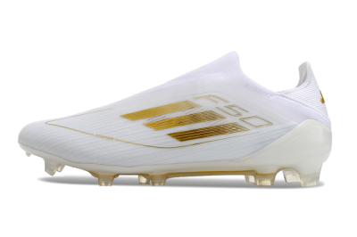 Men's Adidas F50+ Adizero FG Football Boots - White/Gold