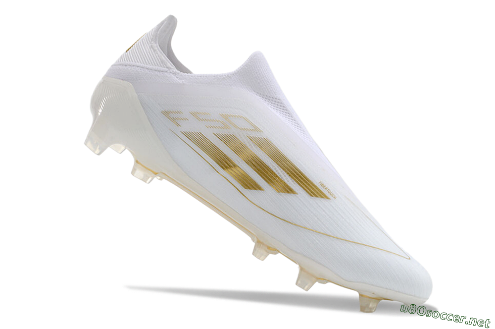 Men's Adidas F50+ Adizero FG Football Boots - White/Gold 4