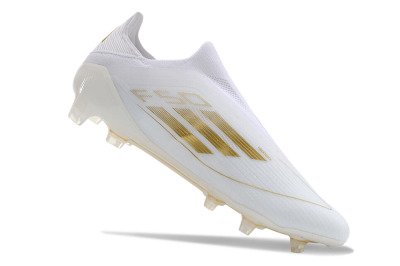Men's Adidas F50+ Adizero FG Football Boots - White/Gold