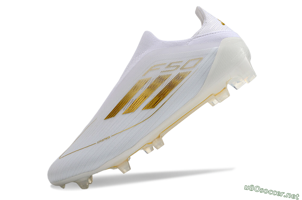 Men's Adidas F50+ Adizero FG Football Boots - White/Gold 5