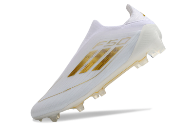 Men's Adidas F50+ Adizero FG Football Boots - White/Gold