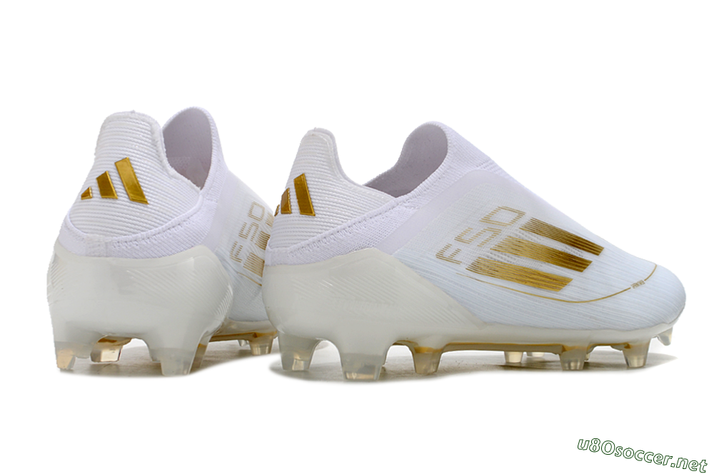 Men's Adidas F50+ Adizero FG Football Boots - White/Gold 6