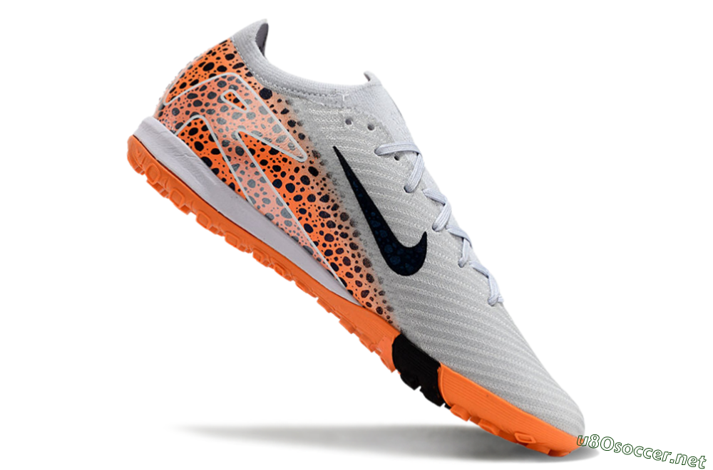 Men's Nike Air Zoom Mercurial Vapor 15 Elite TF Football Shoes - Grey/Orange/Black 4