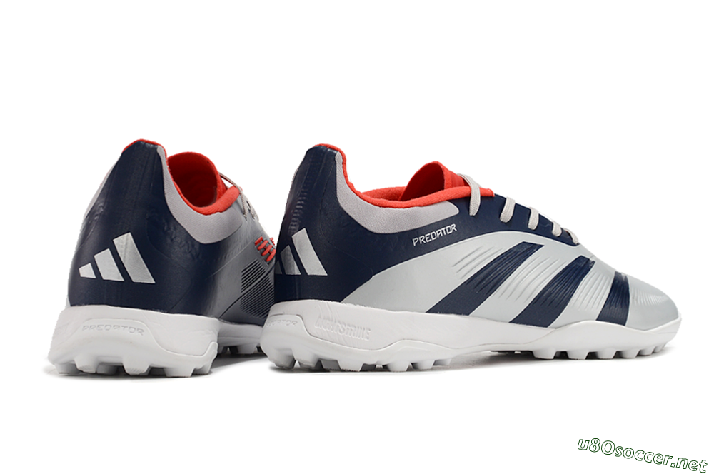 Unisex Adidas Predator 24 Elite TF Football Shoes - Silver/Blue/Red 6