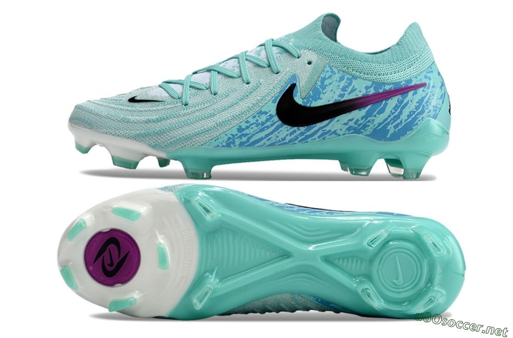 Unisex Nike Phantom Luna 2 Elite LV8 FG Football Boots - Jade/Black/Purple 1