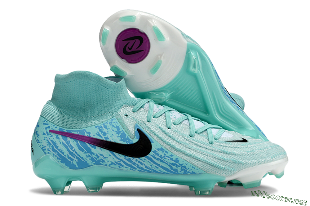 Unisex Nike Phantom Luna 2 Elite LV8 FG Football Boots - Jade/Black/Purple 2