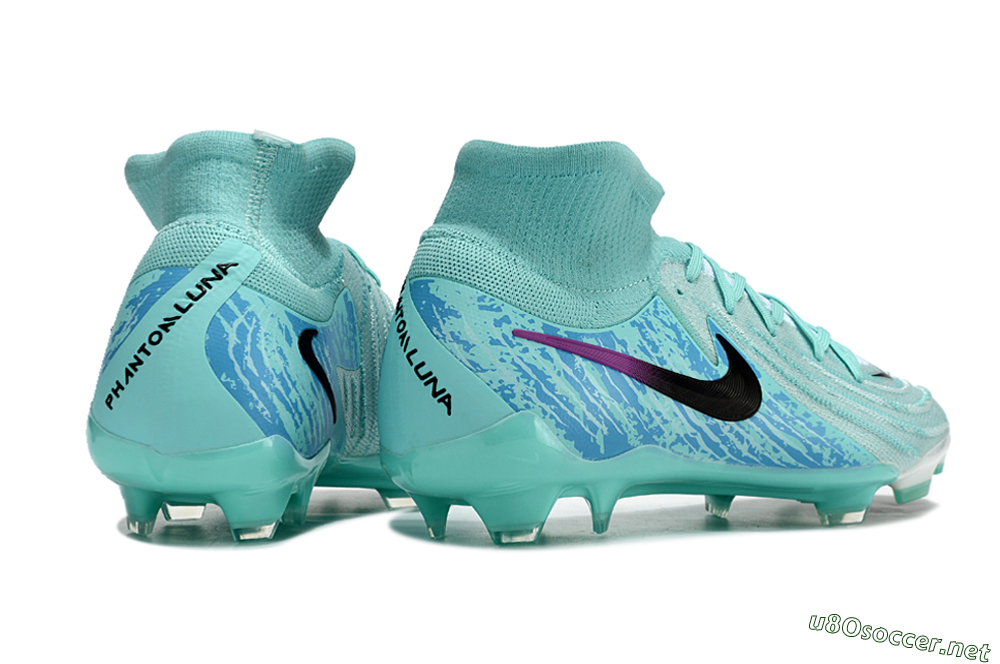 Unisex Nike Phantom Luna 2 Elite LV8 FG Football Boots - Jade/Black/Purple 6