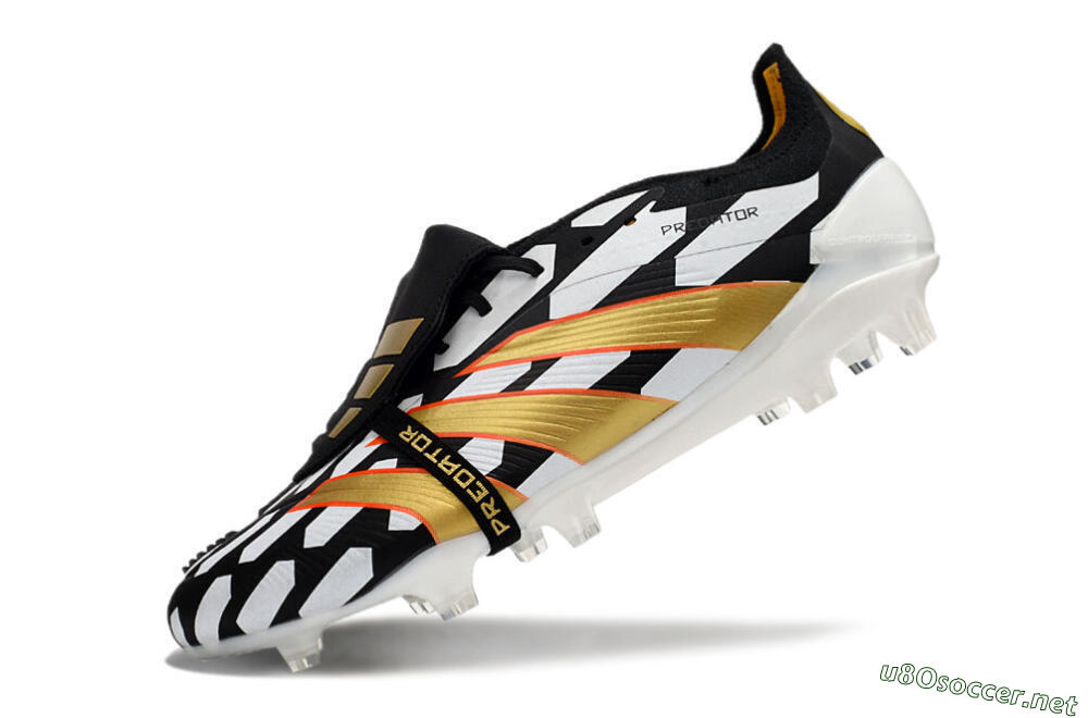 Men's Adidas Predator Elite Foldover Tongue FG Football Boots - Black/White/Gold 5