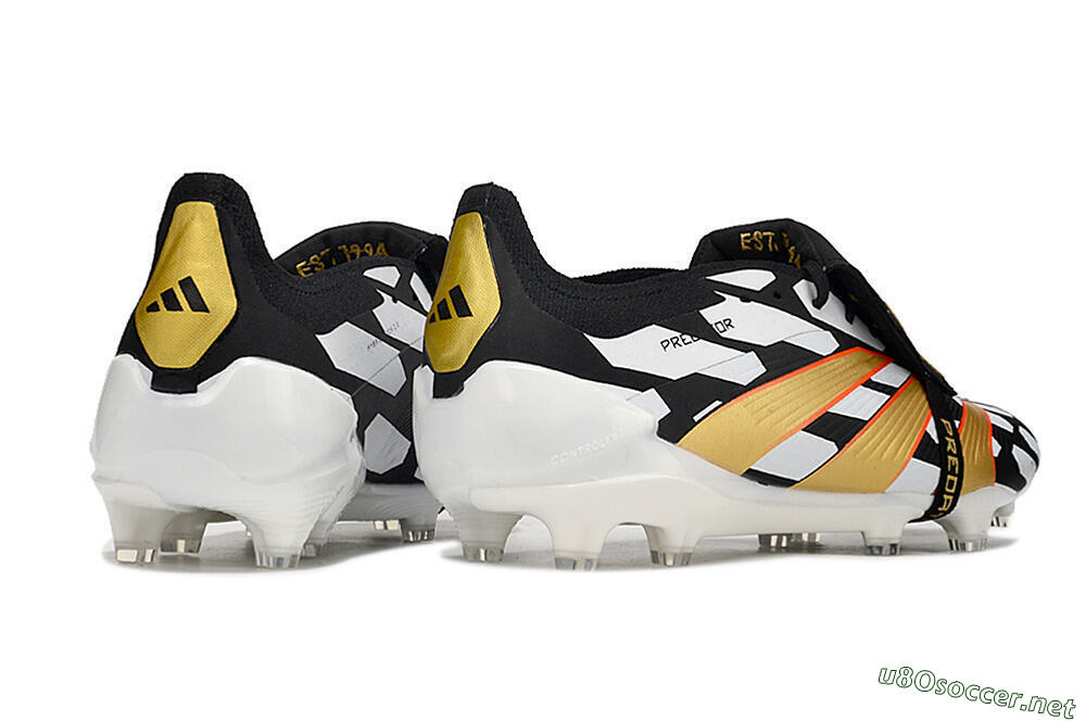 Men's Adidas Predator Elite Foldover Tongue FG Football Boots - Black/White/Gold 6