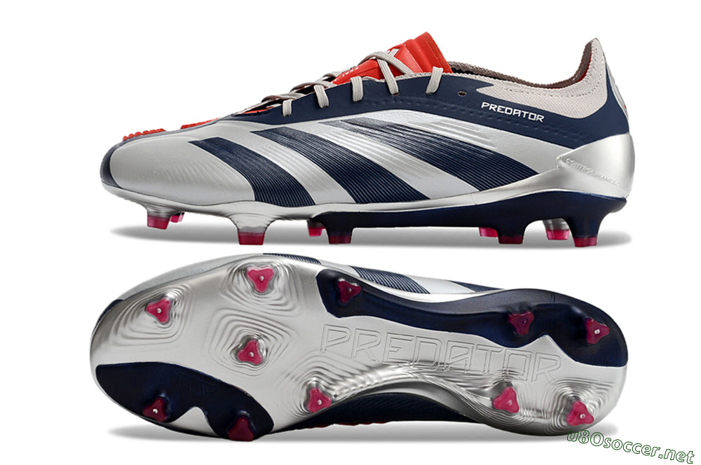 Men's Adidas Predator Accuracy Elite FG Football Boots - Silver/Blue/Red 1