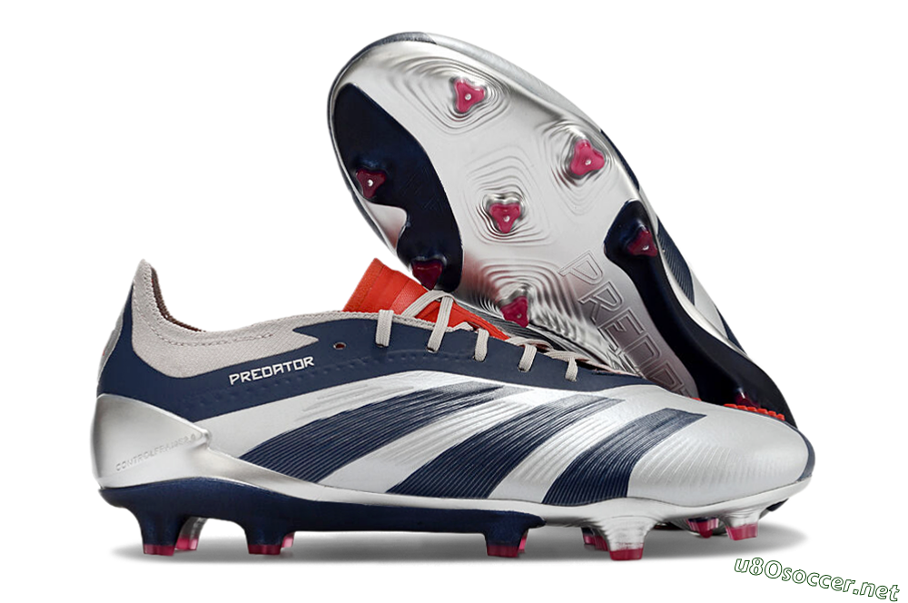 Men's Adidas Predator Accuracy Elite FG Football Boots - Silver/Blue/Red 2