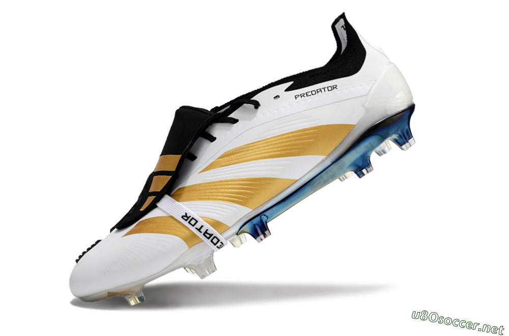Men's Adidas Predator Elite Foldover Tongue FG Football Boots - White/Gold/Black 5