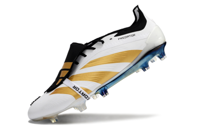 Men's Adidas Predator Elite Foldover Tongue FG Football Boots - White/Gold/Black