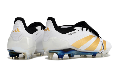 Men's Adidas Predator Elite Foldover Tongue FG Football Boots - White/Gold/Black