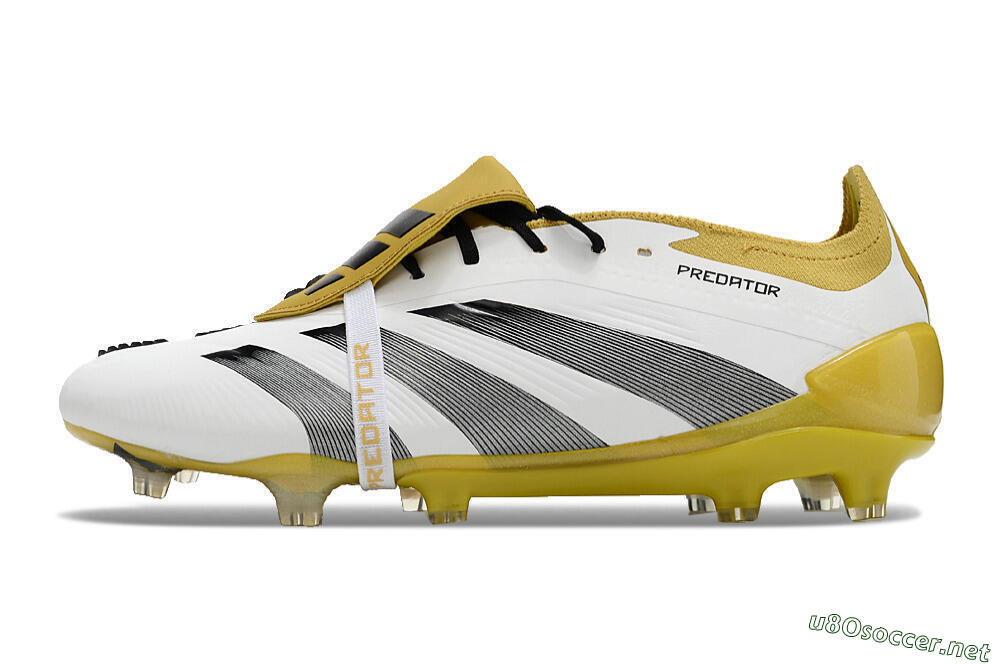 Men's Adidas Predator Elite Foldover Tongue FG Football Boots - White/Black/Yellow 0