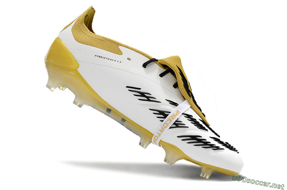 Men's Adidas Predator Elite Foldover Tongue FG Football Boots - White/Black/Yellow 4