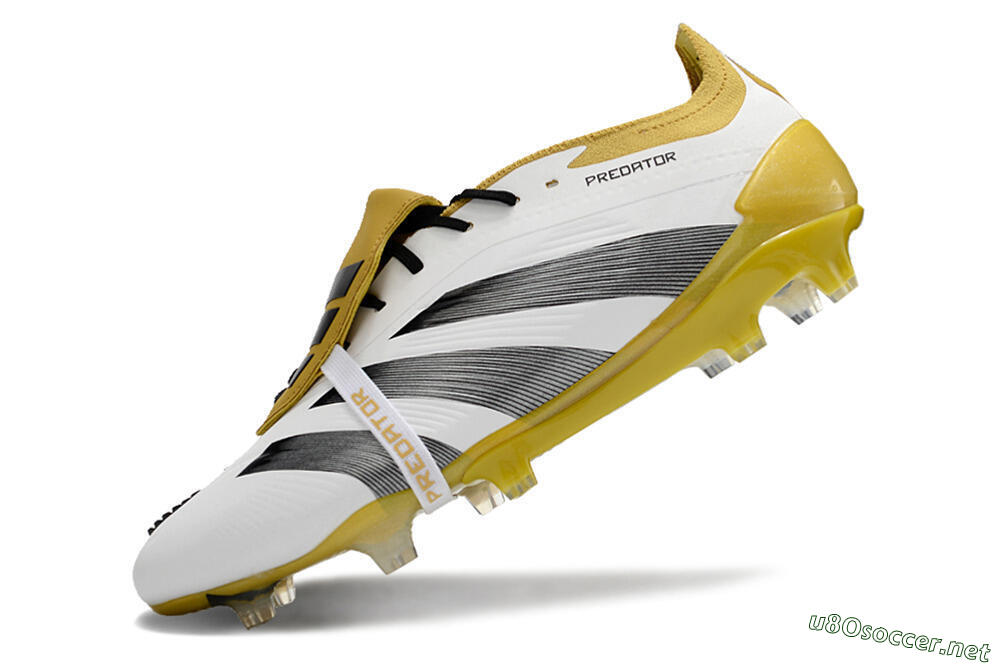 Men's Adidas Predator Elite Foldover Tongue FG Football Boots - White/Black/Yellow 5